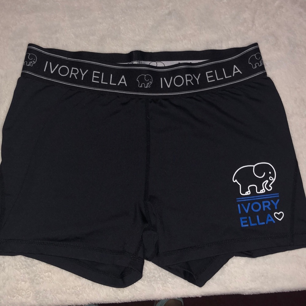 Ivory ella black compression shorts
